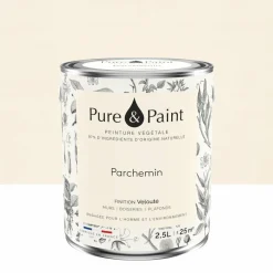 Peinture végétale velouté Parchemin 2,5L - Pure & Paint