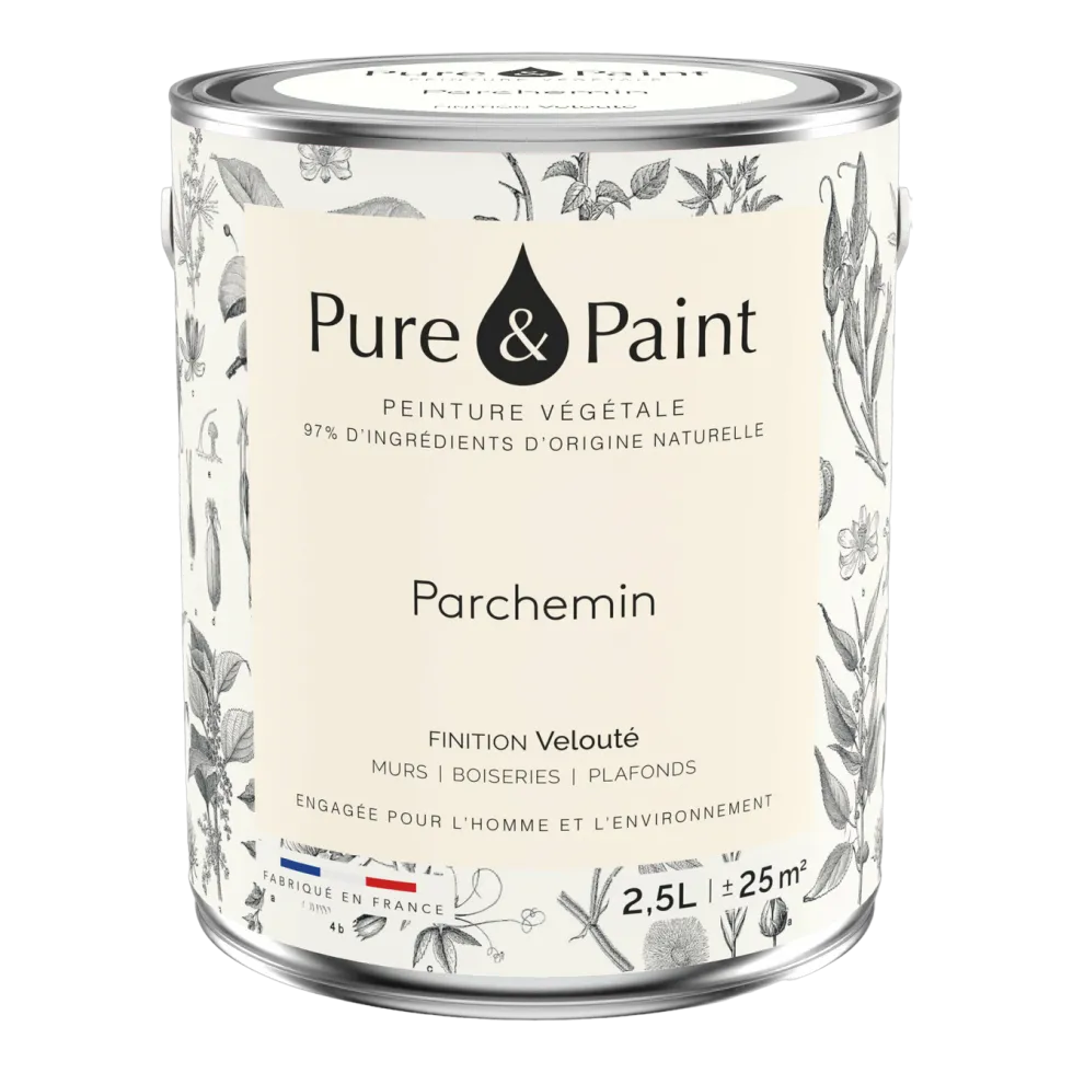 Peinture végétale velouté Parchemin 2,5L - Pure & Paint
