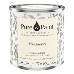 Peinture végétale velouté Parchemin 0,5L - Pure & Paint
