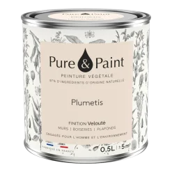 Peinture végétale velouté Plumetis 0,5L - Pure & Paint