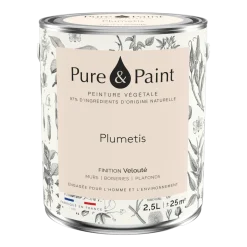 Peinture végétale velouté Plumetis 2,5L - Pure & Paint