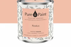 Peinture végétale velouté Roséus 0,5L - Pure & Paint