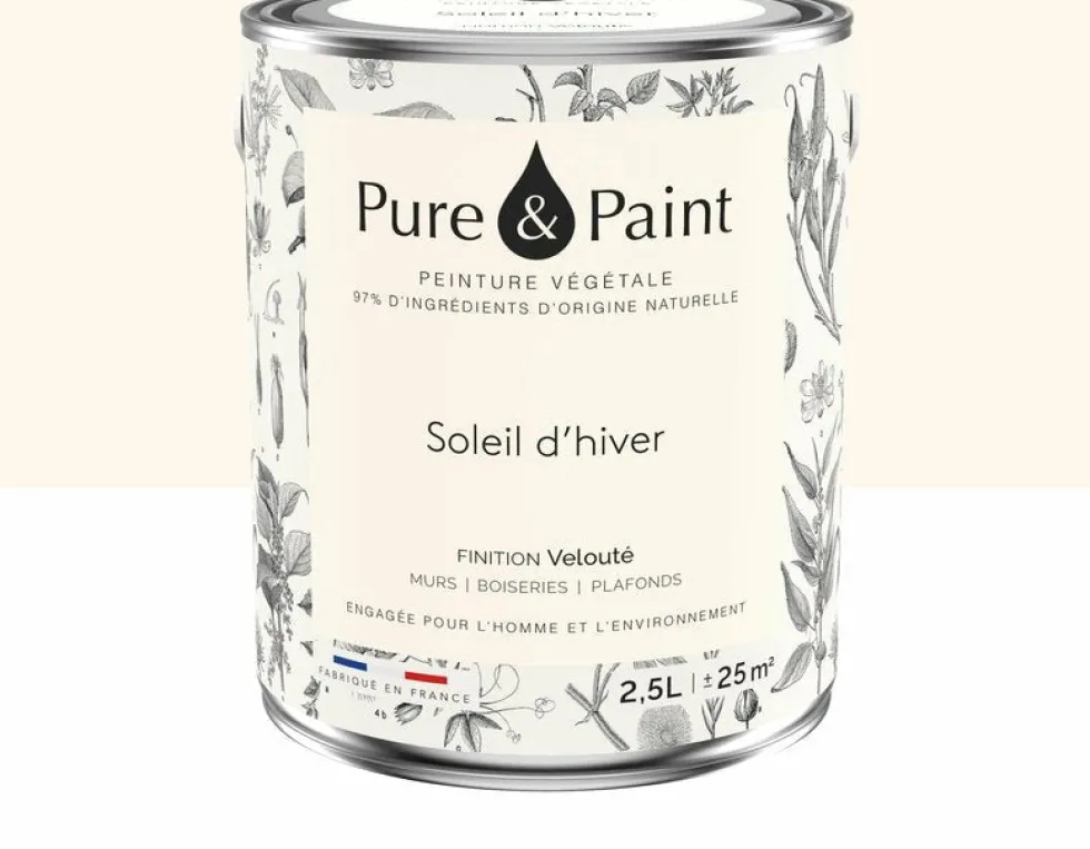 Peinture végétale velouté Soleil d'hiver 2,5L - Pure & Paint