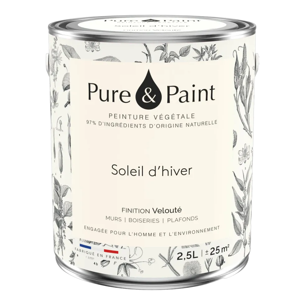 Peinture végétale velouté Soleil d'hiver 2,5L - Pure & Paint