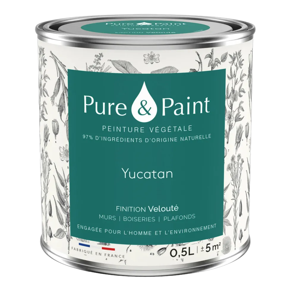 Peinture végétale velouté Yucatan 0,5L - Pure & Paint