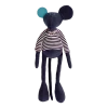 Peluche le rat bleu nuit avec sa marinière en coton grand 48cm Hector - Adada