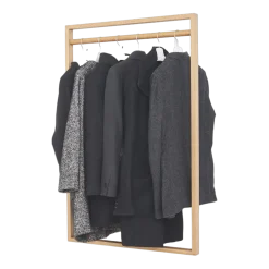 Penderie murale pour vêtements en chêne naturel 74,4x30x126,2cm Gardero-b2 - das kleine b