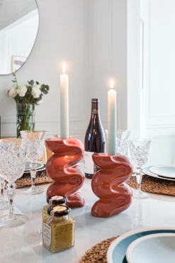 Petit bougeoir en céramique terracotta Ganache - Cosin Paris