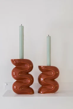 Petit bougeoir en céramique terracotta Ganache - Cosin Paris