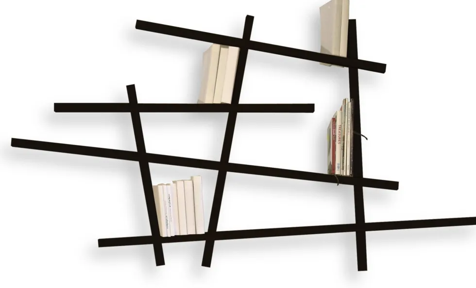 Petite bibliothèque en hêtre laqué Noir Mikado - Compagnie