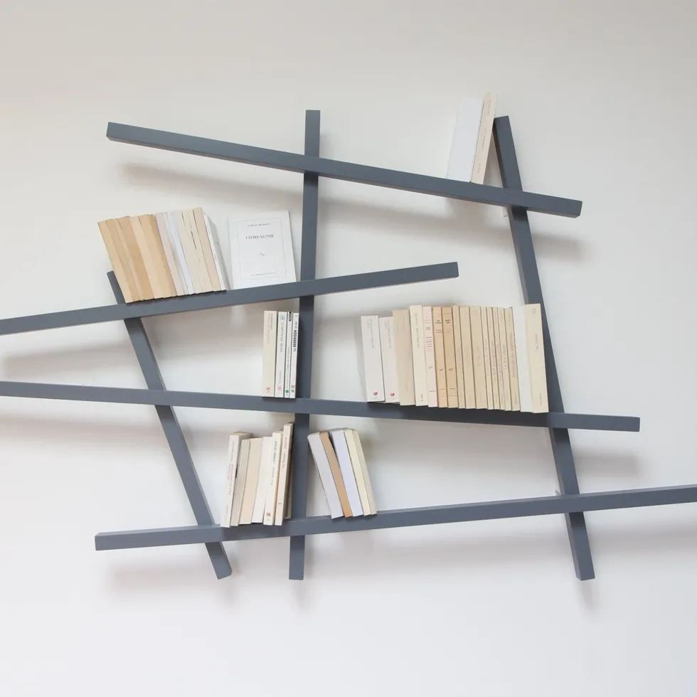 Petite bibliothèque en hêtre laqué Noir Mikado - Compagnie