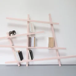 Petite bibliothèque en hêtre laqué Rose Mikado - Compagnie