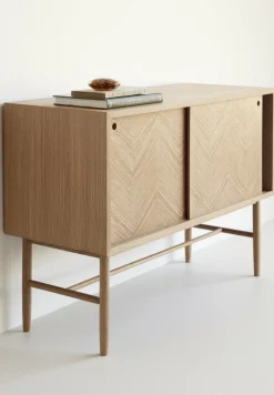Petite commode avec 2 portes coulissantes en chêne naturel - Hübsch