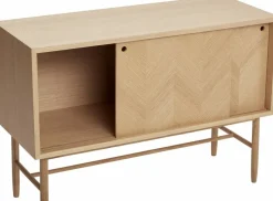 Petite commode avec 2 portes coulissantes en chêne naturel - Hübsch