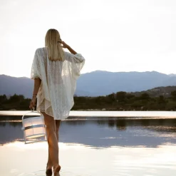 Petite lampe abat-jour blanc et cadre charbon La Lampe Petite - Maiori