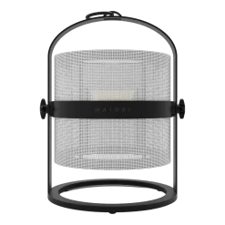 Petite lampe abat-jour blanc et cadre charbon La Lampe Petite - Maiori