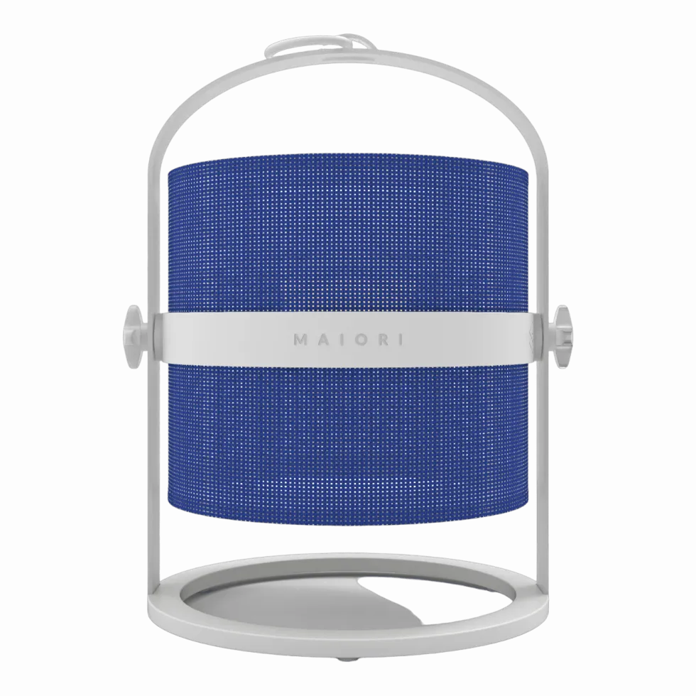 Petite lampe abat-jour bleu marine et cadre blanc La Lampe Petite - Maiori