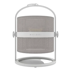 Petite lampe abat-jour taupe clair et cadre blanc La Lampe Petite - Maiori