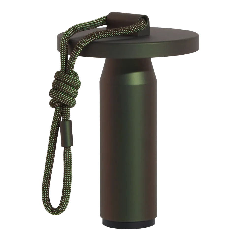 Petite lampe nomade en aluminium vert Quasar - Petite Friture