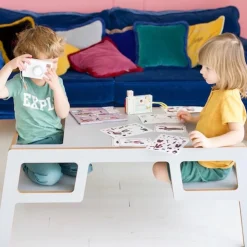 Petite table blanche double Flex - Nuki Shop