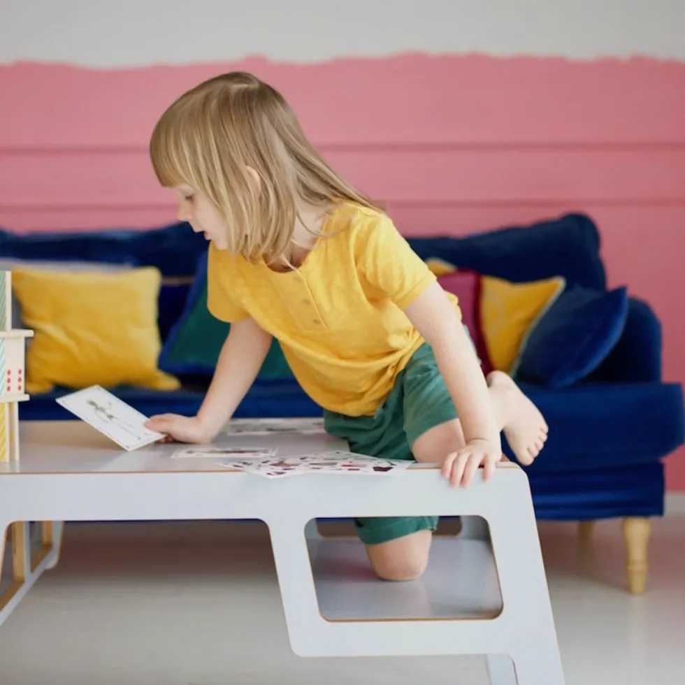 Petite table blanche double Flex - Nuki Shop