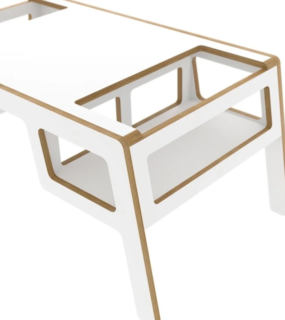 Petite table blanche double Flex - Nuki Shop