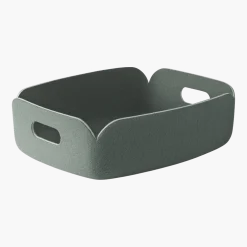 Petit panier de rangement recyclé gris vert Restore Tray - Muuto
