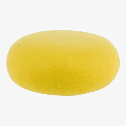 Petit pouf rond en laine vert-jaune S Kata - myfelt