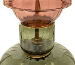 Pied de lampe en vert soufflé vert et marsala 59,5cm Josephine - Versmissen