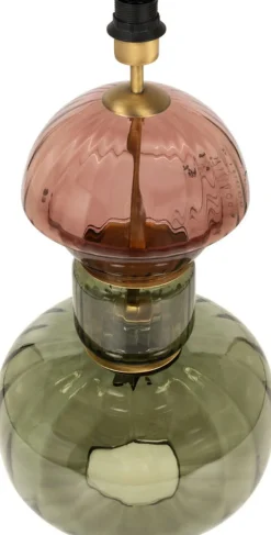 Pied de lampe en vert soufflé vert et marsala 59,5cm Josephine - Versmissen