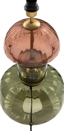 Pied de lampe en vert soufflé vert et marsala 59,5cm Josephine - Versmissen