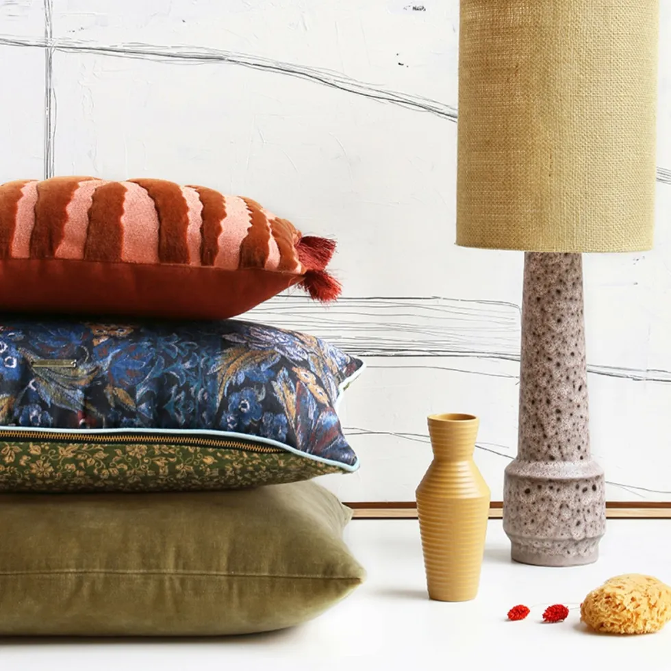 Pied de lampe rétro en grès marron - HKliving