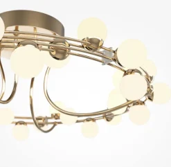 Plafonnier armature métallique or et blanc mat 60cm Tessara - Maytoni