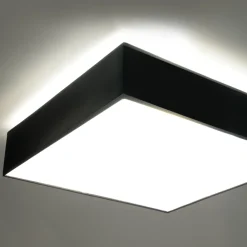 Plafonnier carré noir 45 cm Horus - Sollux