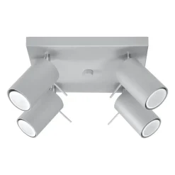 Plafonnier en acier gris 25x16cm Ring 4 - Sollux