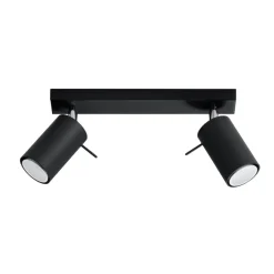 Plafonnier en acier noir 30x6x16cm Ring 2 - Sollux