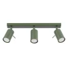 Plafonnier en acier vert olive 45x6x17cm Ring 3L - Sollux