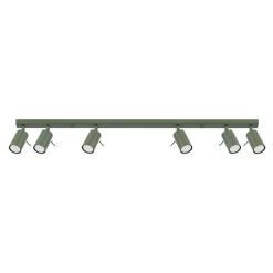 Plafonnier en acier vert olive 118x6x16cm Ring 6L - Sollux