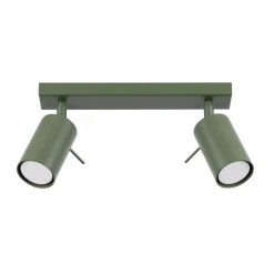 Plafonnier en acier vert olive 30x6x16cm Ring 2 - Sollux