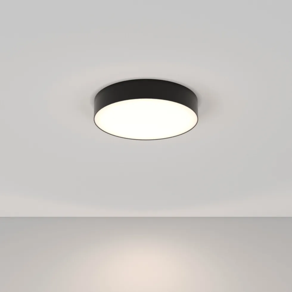 Plafonnier en aluminium et plastique noir 30 x 5,5 cm Zon - Maytoni