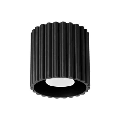 Plafonnier en aluminium noir 10 cm Aura 1 - Sollux