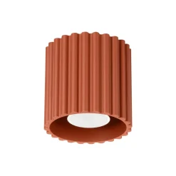 Plafonnier en aluminium rouge ocre 10 cm Aura 1 - Sollux