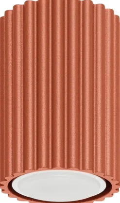 Plafonnier en aluminium rouge ocre 10cm Karbon - Sollux