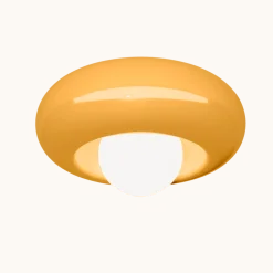 Plafonnier en céramique jaune citron 40x21cm Bumbum - Ferroluce
