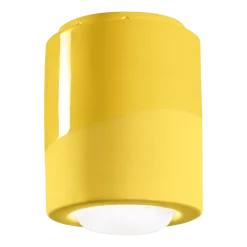 Plafonnier en céramique jaune citron 12,5x14cm PI - Ferroluce