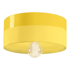 Plafonnier en céramique jaune citron 25x11cm PI - Ferroluce