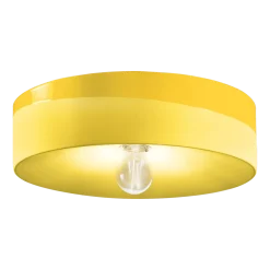 Plafonnier en céramique jaune citron 40x11cm PI - Ferroluce