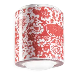 Plafonnier en céramique ming rouge 12,5x14cm PI - Ferroluce