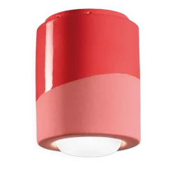 Plafonnier en céramique rouge corail 12,5x14cm PI - Ferroluce