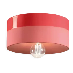 Plafonnier en céramique rouge corail 25x11cm PI - Ferroluce